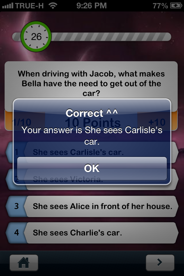 Screenshot iQuiz for Twilight Saga ( Trivia ) Screenshot iQuiz for Twilight Saga ( Trivia )